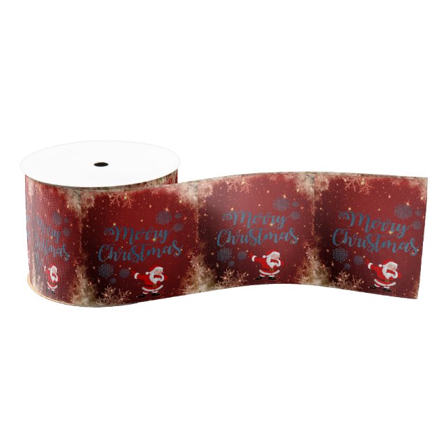 Christmas Decorative Ribbon, Merry Christmas Grosgrain Ribbon (Spool)