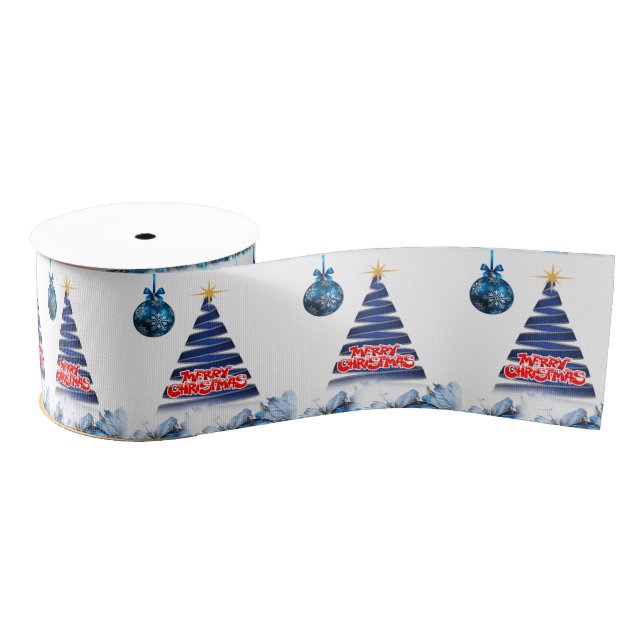 Christmas Decorative Ribbon, Merry Christmas Grosgrain Ribbon (Spool)
