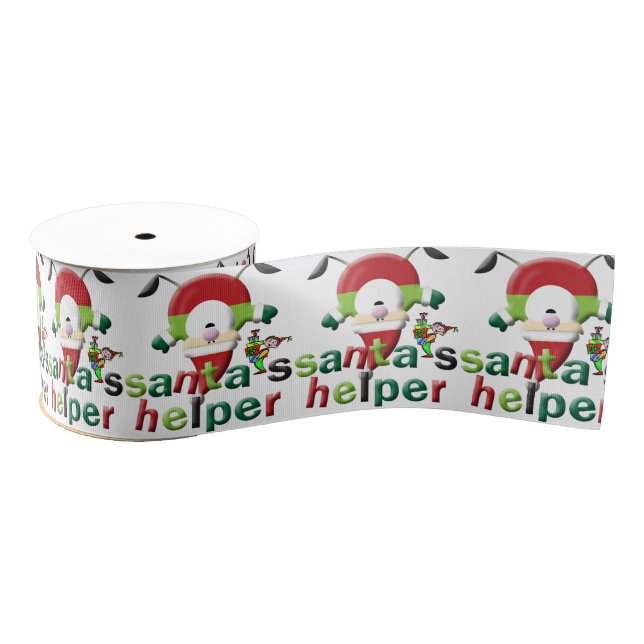 Christmas Decorative Ribbon, Santa Grosgrain Ribbon (Spool)