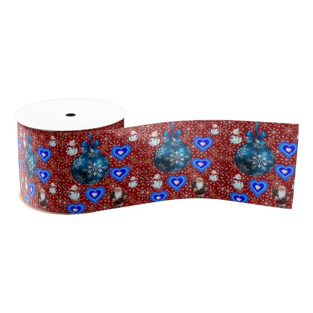 Christmas Decorative Ribbon, Santa Grosgrain Ribbon (Spool)