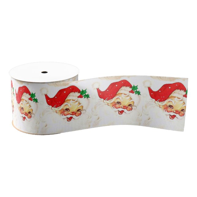 Christmas Decorative Ribbon, Santa Grosgrain Ribbon (Spool)