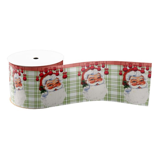 Christmas Decorative Ribbon, Santa Grosgrain Ribbon (Spool)