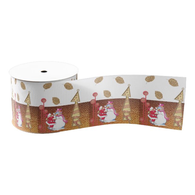 Christmas Decorative Ribbon, Snowman  Grosgrain Ribbon (Spool)
