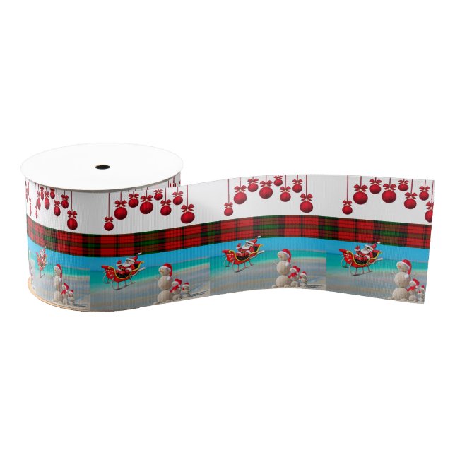 Christmas Decorative Ribbon, Snowman Grosgrain Ribbon (Spool)
