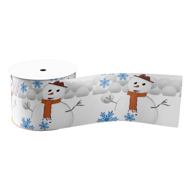 Christmas Decorative Ribbon, Snowman Grosgrain Ribbon (Spool)