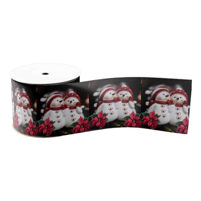 Christmas Decorative Ribbon, Snowman Grosgrain Ribbon (Spool)