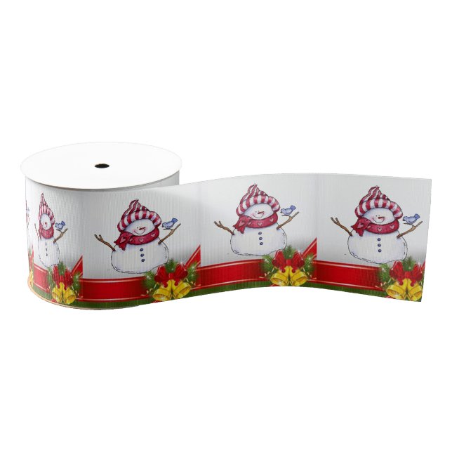 Christmas Decorative Ribbon, Snowman Grosgrain Ribbon (Spool)