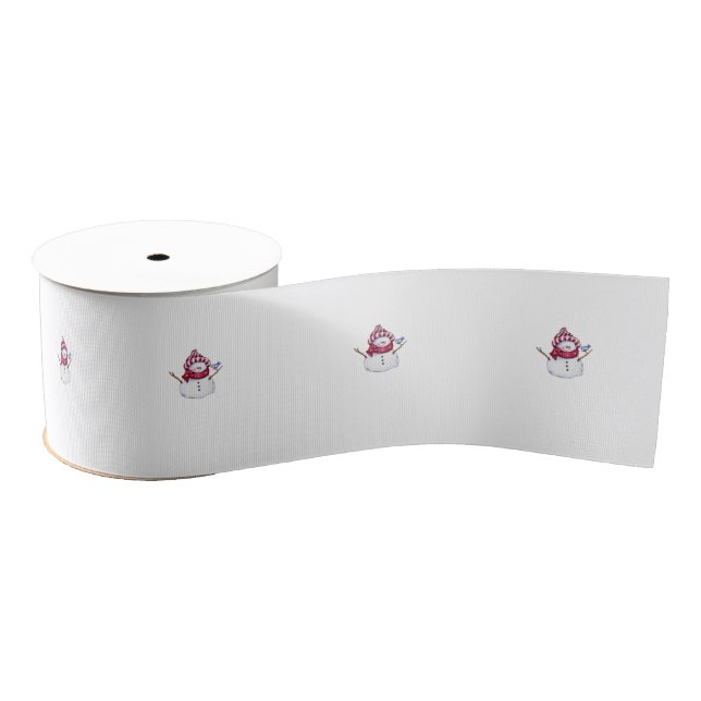 Christmas Decorative Ribbon, Snowman  Grosgrain Ribbon (Spool)