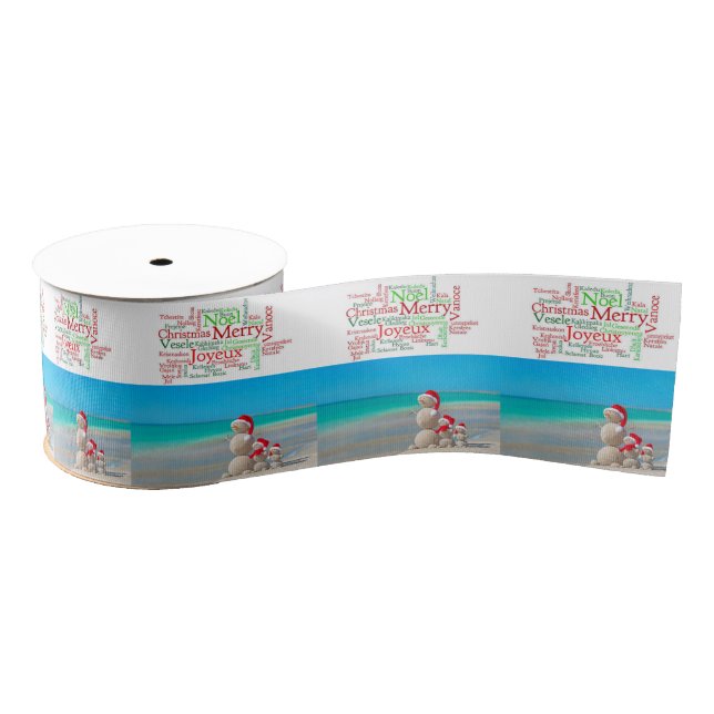 Christmas Decorative Ribbon, Snowman Grosgrain Ribbon (Spool)