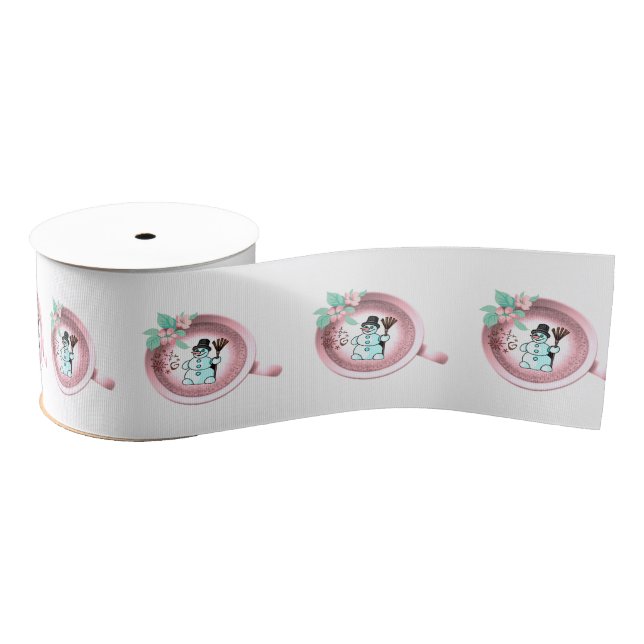 Christmas Decorative Ribbon, Snowman  Grosgrain Ribbon (Spool)