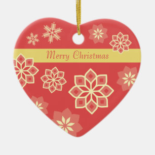 Christmas Decorative snowflakes and flowers CC0880 Ceramic Tree Decoration