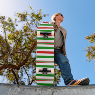 Christmas Decorative Stripes Skateboard