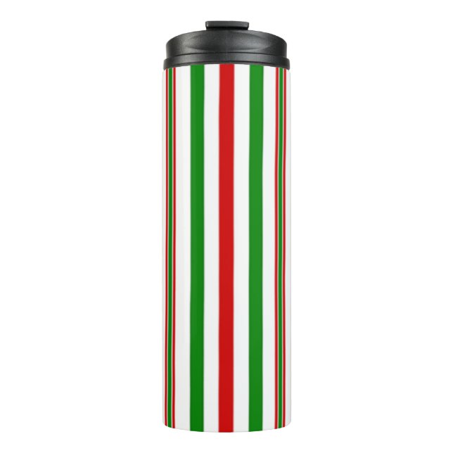 Christmas Decorative Stripes Thermal Tumbler (Front)