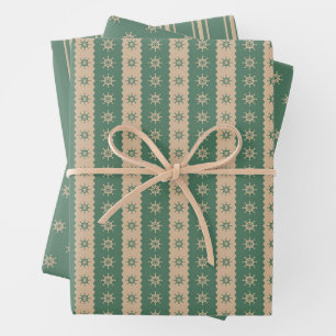Christmas Decorative Stripes  Wrapping Paper Set 