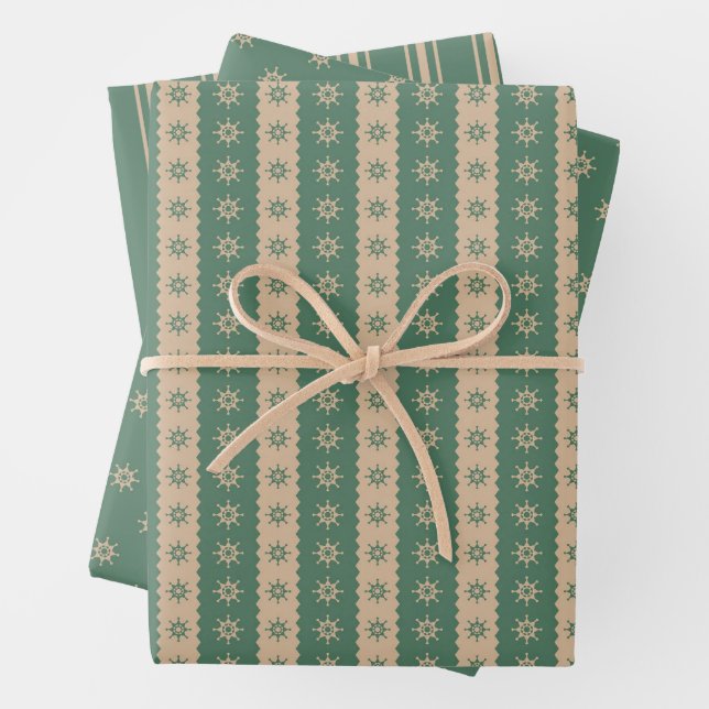Christmas Decorative Stripes  Wrapping Paper Set  (In situ)
