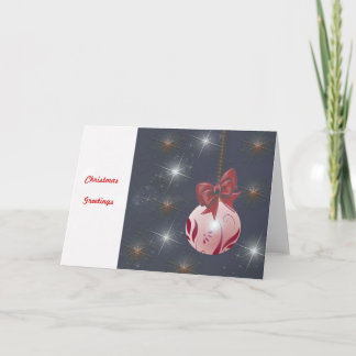 Christmas Deep Red Greetings Card