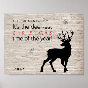 Christmas Deer Add Name Deer-est Time of the Year! Poster
