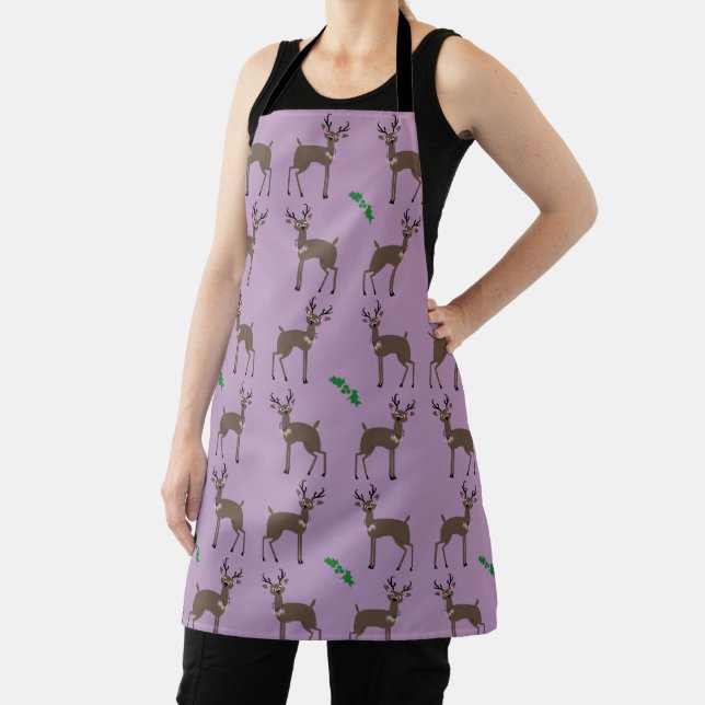 Christmas Deer All-Over Print Apron (Insitu)