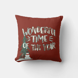Christmas Deer and Snowman Cushion