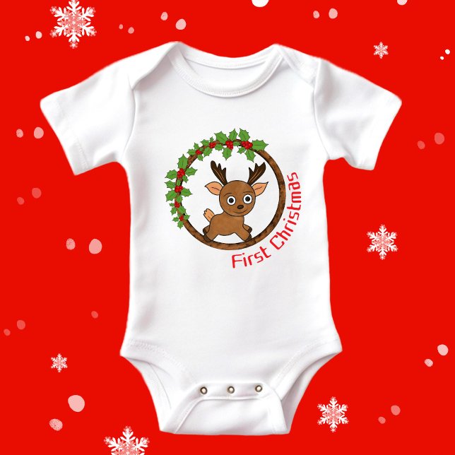 Christmas deer baby bodysuit (Creator Uploaded)