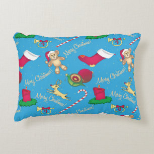 Christmas deer,bear and candle decorative cushion