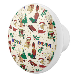 Christmas deer,bear,cat and Nutcracker Ceramic Knob