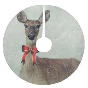 Christmas Deer Brushed Polyester Tree Skirt
