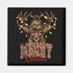 Christmas Deer Camouflage Hunting Camo Reindeer &a Magnet