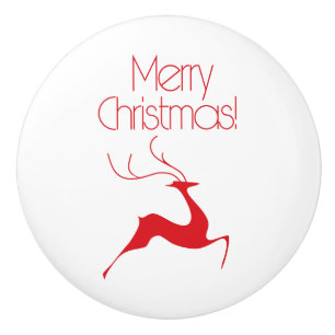 Christmas deer ceramic knob