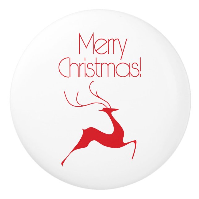 Christmas deer ceramic knob (Front)