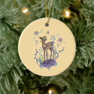 christmas deer ceramic tree decoration