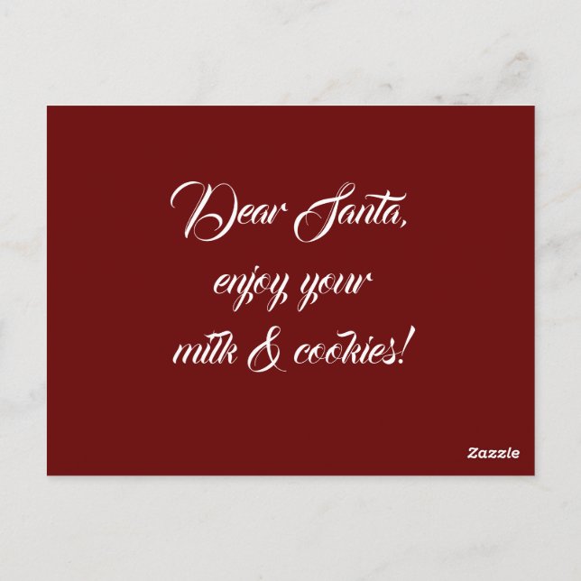 Christmas Deer "Dear Santa" Postcard (Back)