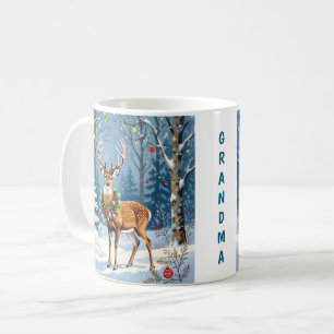 Christmas Deer Festive Winter Forest Personalized Coffee Mug