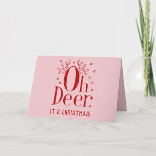 Christmas deer funny illustration holiday card