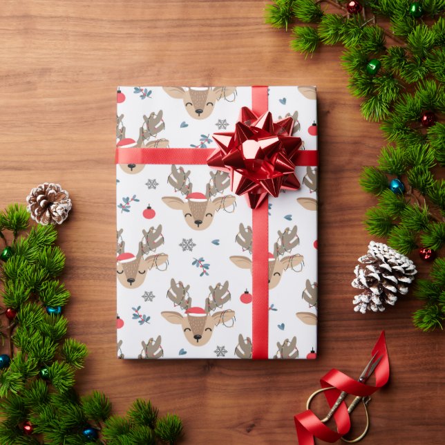 Christmas deer gift wrap (Holiday Gift)