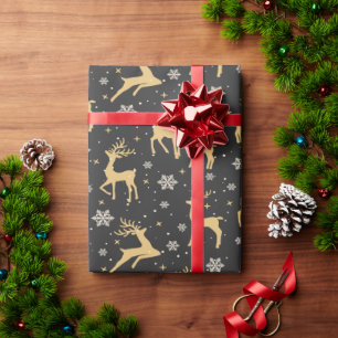 Christmas deer gift wrap for holidays