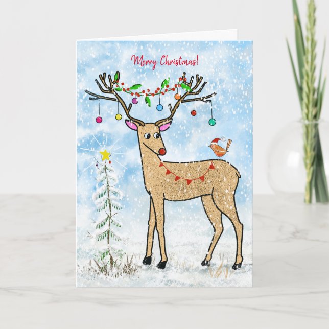 Christmas Deer Greeting Card (Front)