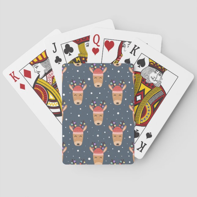Christmas Deer Head Design Bicycle Playing Cards (Back)