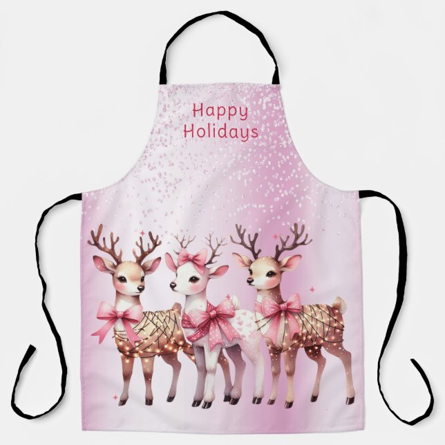 Christmas Deer Holiday Apron (Front)