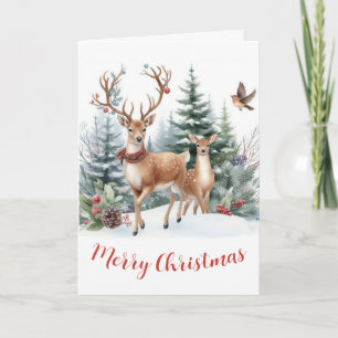 Christmas Deer Holiday Card