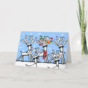Christmas deer holiday card