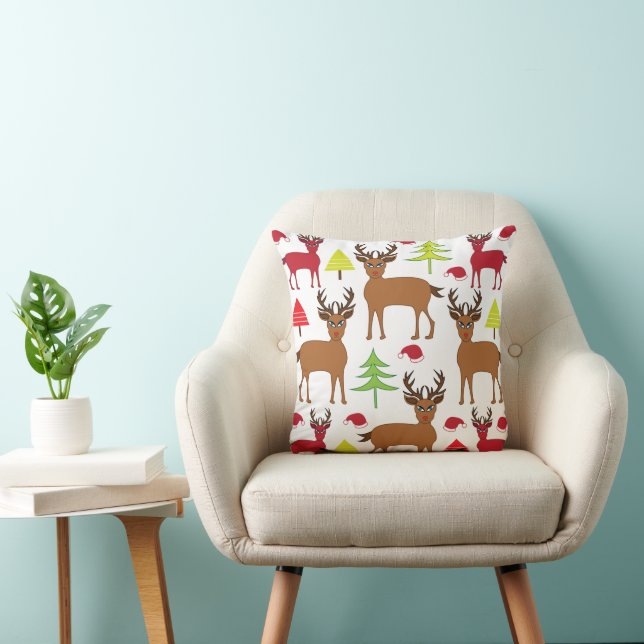 Christmas Deer Holiday Decor Christmas Cushion (Chair)