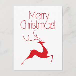 Christmas deer holiday postcard