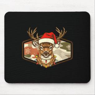 Christmas Deer Hunting Old School Camo, Xmas Hunti Mouse Mat