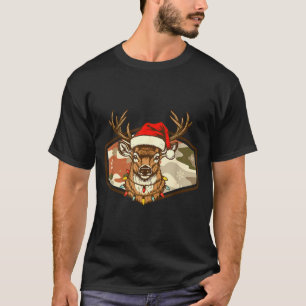 Christmas Deer Hunting Old School Camo, Xmas Hunti T-Shirt