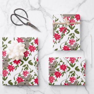 Christmas Deer In Woods Wrapping Paper Sheet