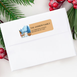 Christmas Deer & Landscape Address