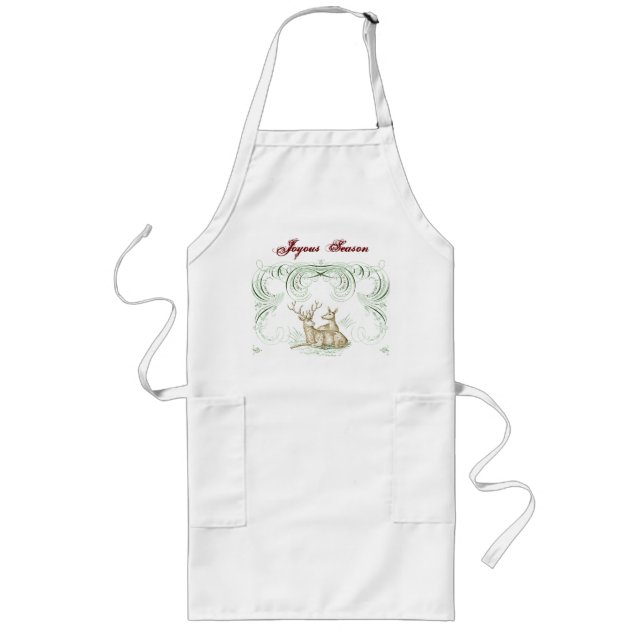 Christmas Deer Long Apron (Front)