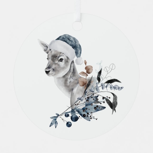 Christmas Deer Metal Tree Decoration (Front)