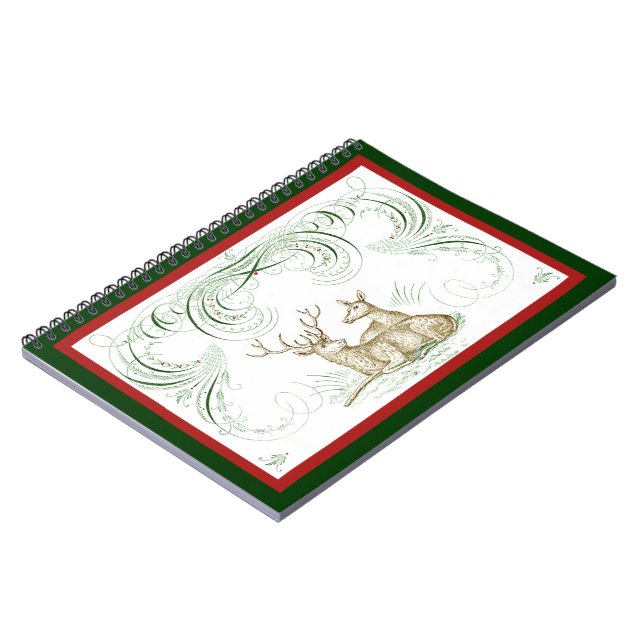 Christmas Deer Notebook (Left Side)